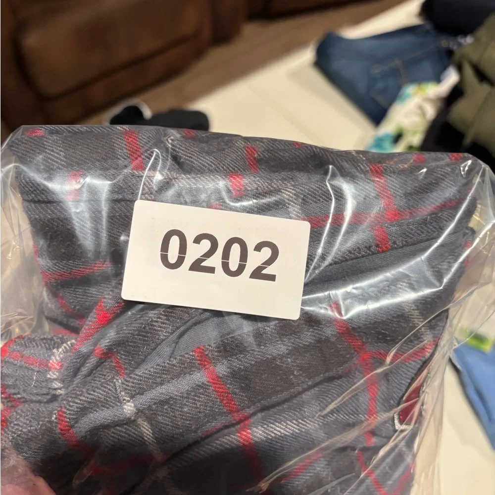 Ohio State Buckeyes Pajama Pants Mens Large Red Grey Plaid Varsity Sleepwear OSU